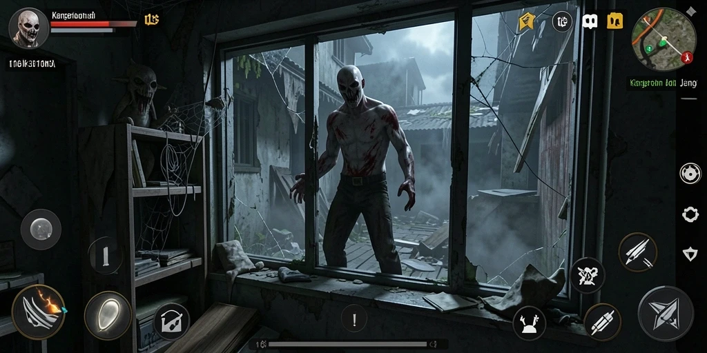 Tampilan gameplay menakutkan dari 116X yang membawa suasana horror.