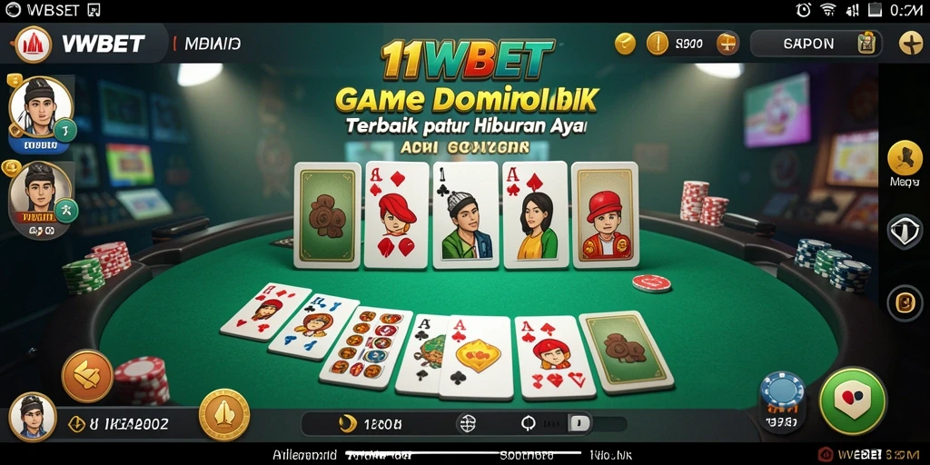 Tampilan gameplay bermain domino di 11WBET yang menarik.