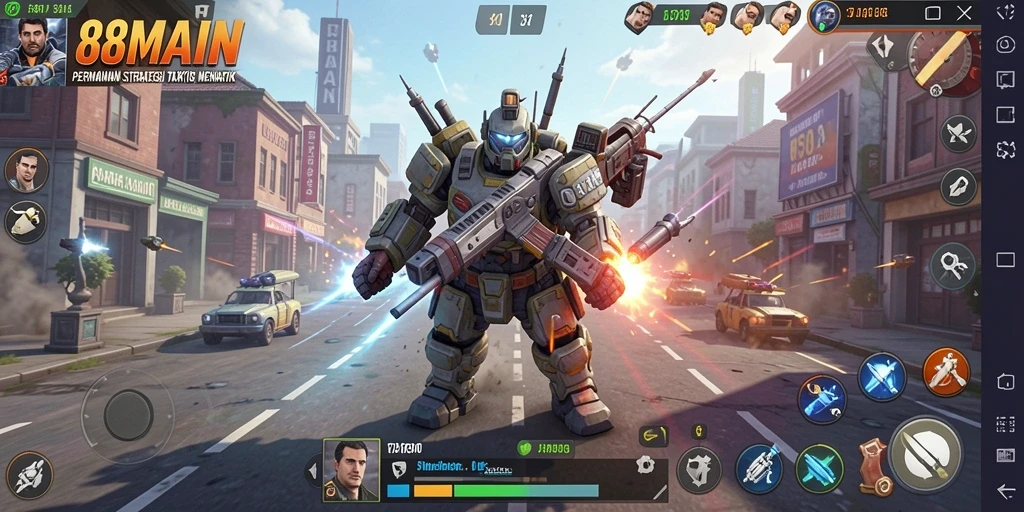 Tampilan gameplay strategis yang menegangkan dalam 88MAIN.