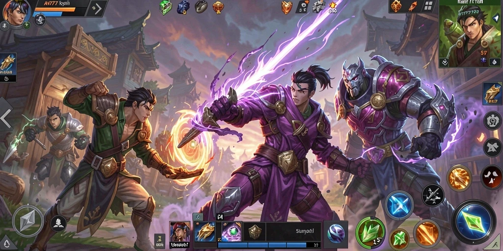 Tampilan permainan MOBA yang seru dan mendebarkan di AN777.