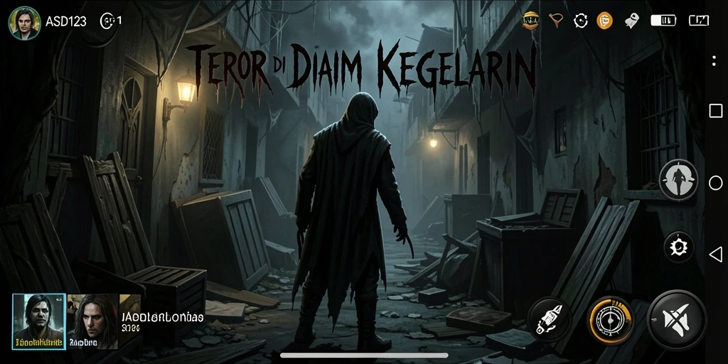 Screenshot utama menampilkan momen menegangkan dalam permainan Horror.