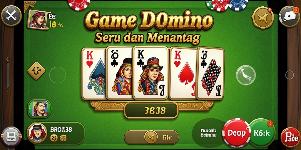 Tampilan menarik BRO138, menunjukkan permainan Domino yang seru.