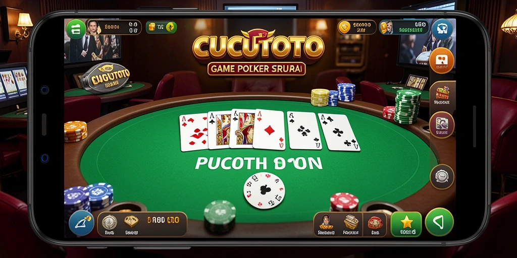 Tampilan gameplay CUCUTOTO dengan atmosfer poker yang intens.