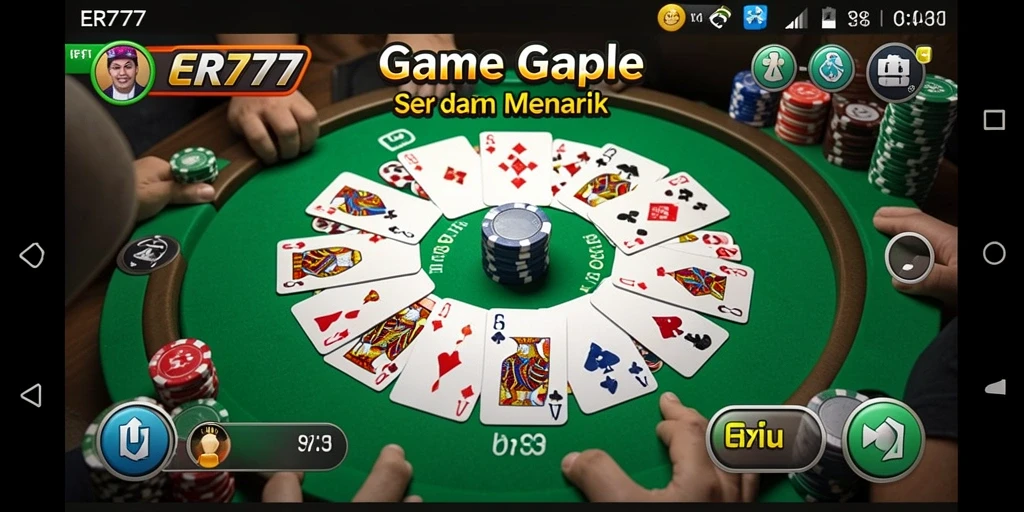 Screenshot menunjukkan gameplay seru dari permainan Gaple.