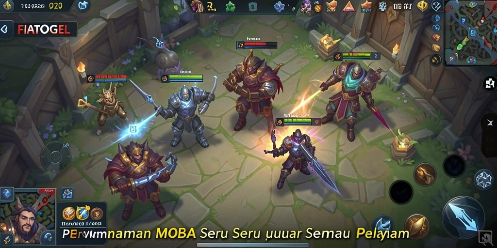 Gambaran permainan MOBA yang mendebarkan dalam FIATOGEL.