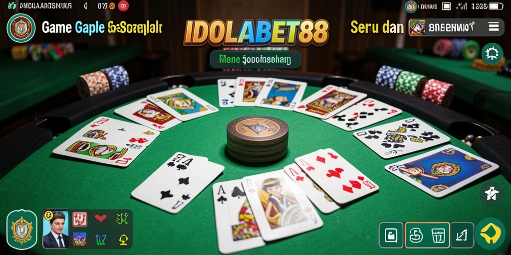 Screenshot gameplay IDOLABET88 menunjukkan kompetisi Gaple yang seru.