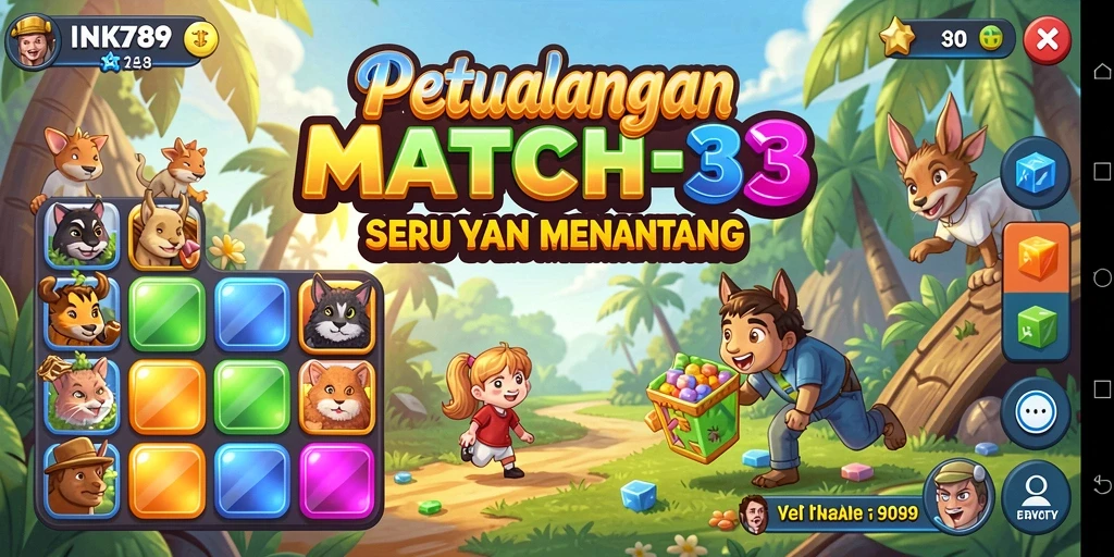 Screenshot gameplay INK789 menampilkan pertempuran warna-warni yang seru.