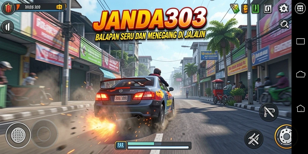 Gameplay Racing JANDA303 yang menegangkan di trek balap.
