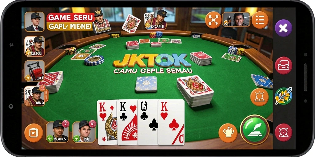 Screenshot gameplay JKTOK dengan tampilan menarik dari permainan Gaple.