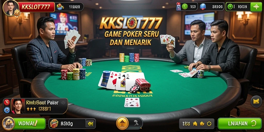 Screenshot gameplay KKSLOT777 menampilkan aksi seru dalam permainan Poker.