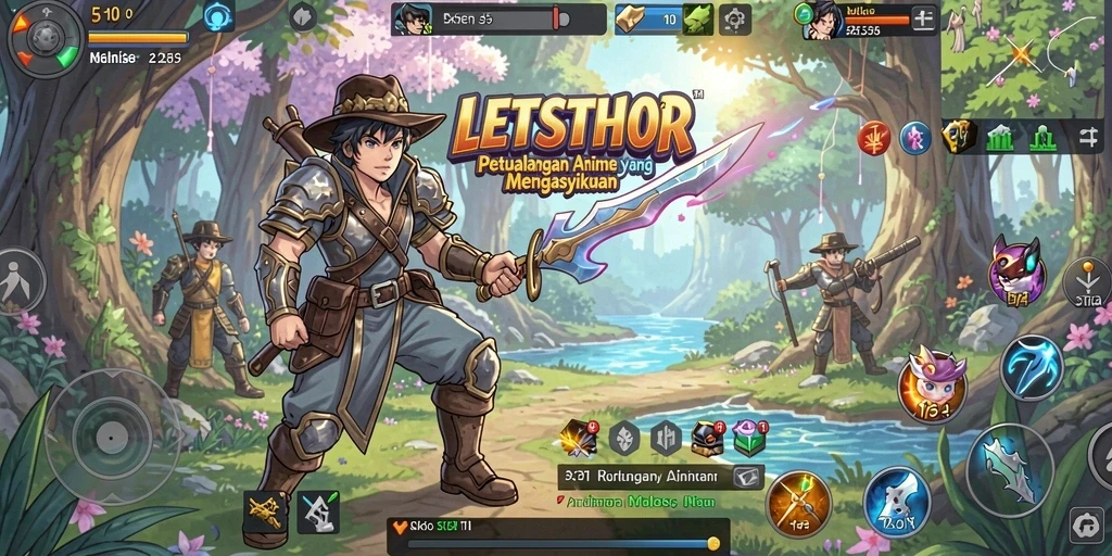 Tampilan gameplay LETSTHOR yang memukau dan dramatis.
