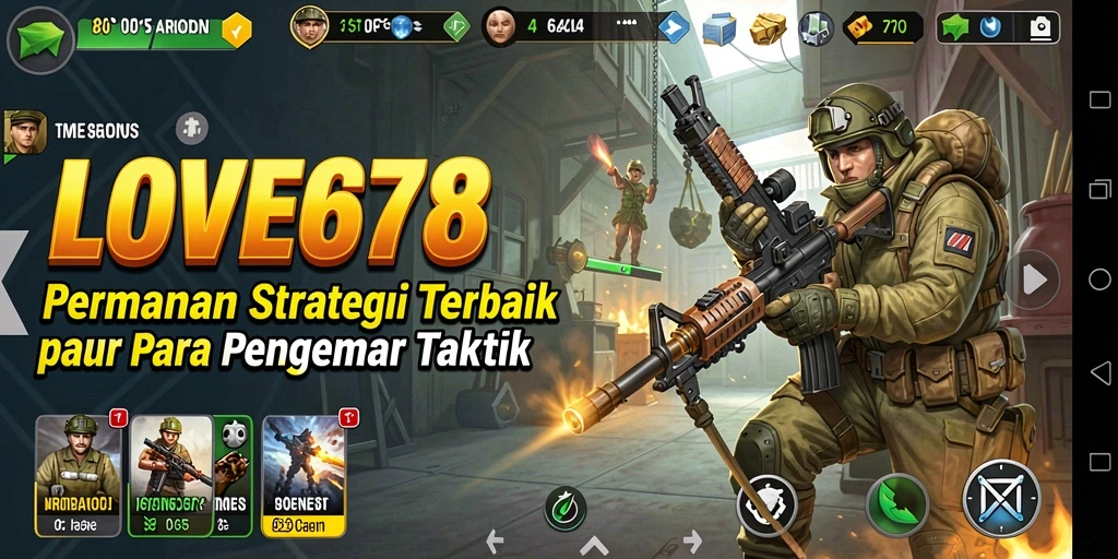 Screenshot utama LOVE678 menampilkan pertempuran strategi yang intens.