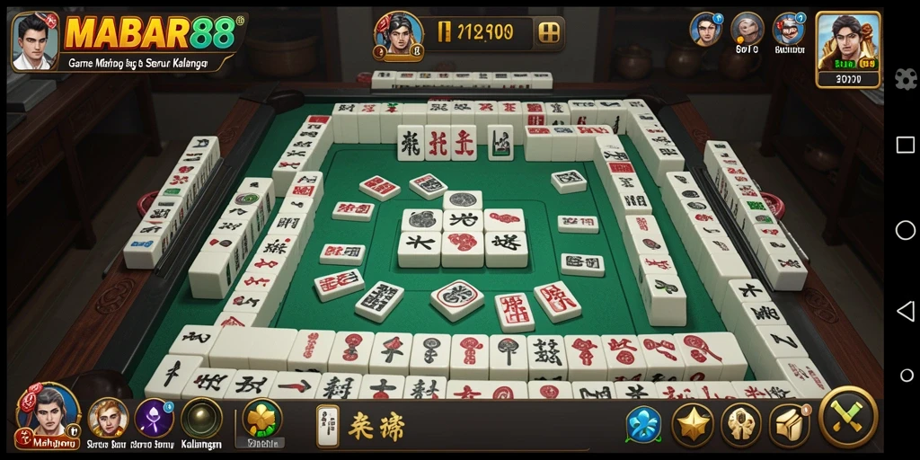 Tampilan gameplay <strong>MABAR88</strong> yang seru dan menantang dalam permainan Mahjong.