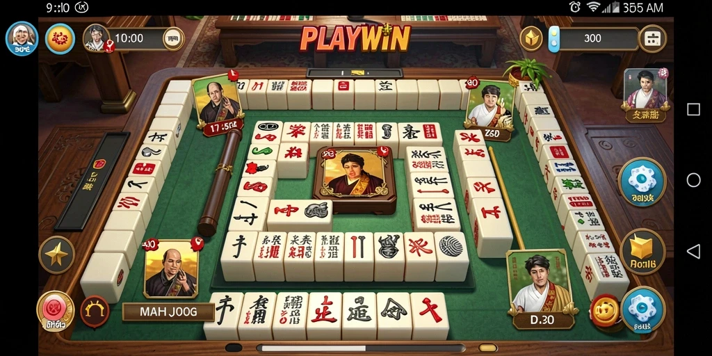 Tampilan gameplay seru dari PLAYWIN yang menampilkan permainan Mahjong.