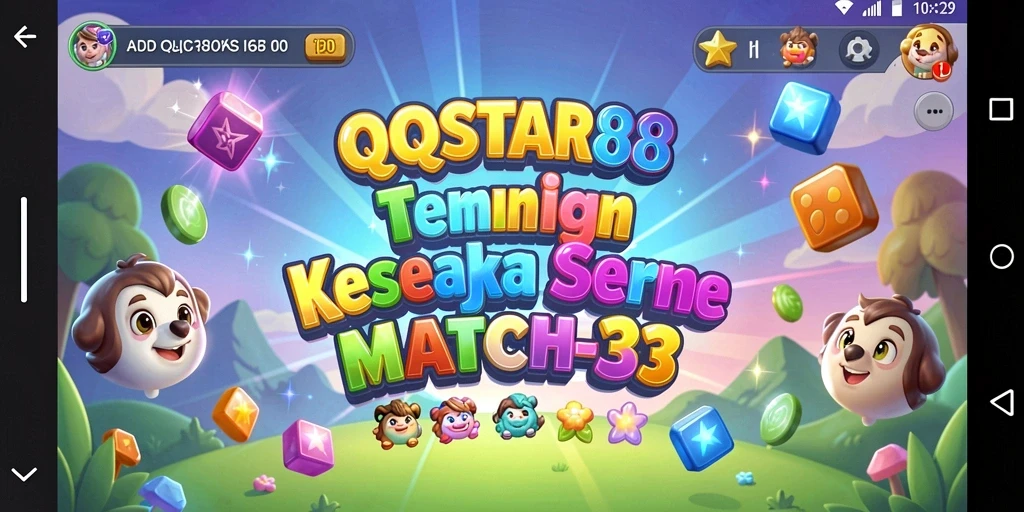 Screenshot gameplay QQSTAR88 menunjukkan aksi mencocokkan permata yang seru.