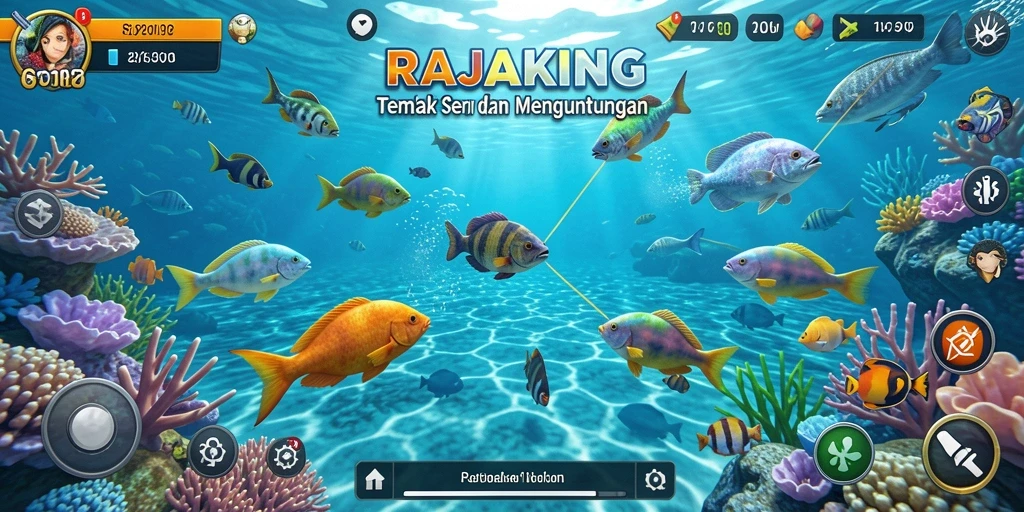 Tampilan screenshot <strong>RAJAKING</strong> menampilkan aksi seru menangkap ikan.