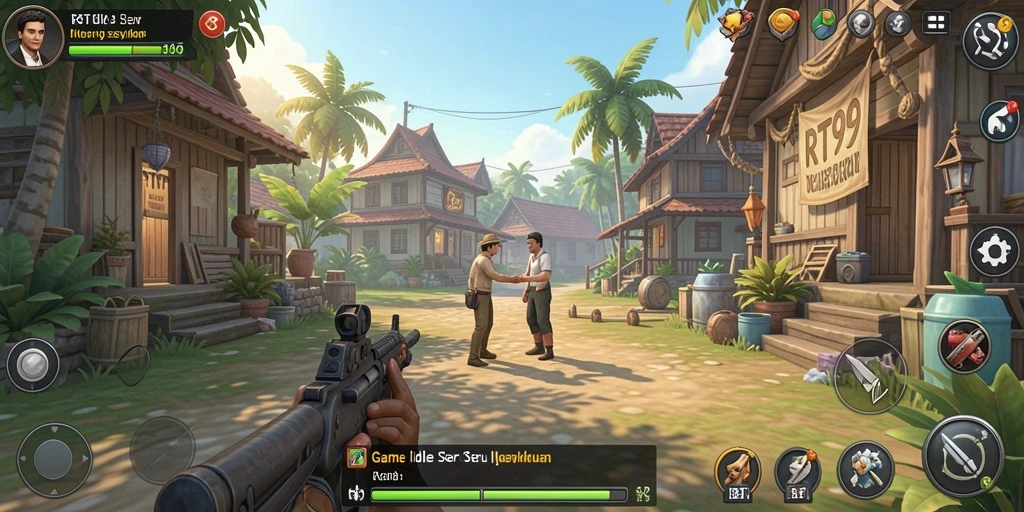Screenshot utama RT99 menampilkan gameplay Idle yang asyik dan menarik.