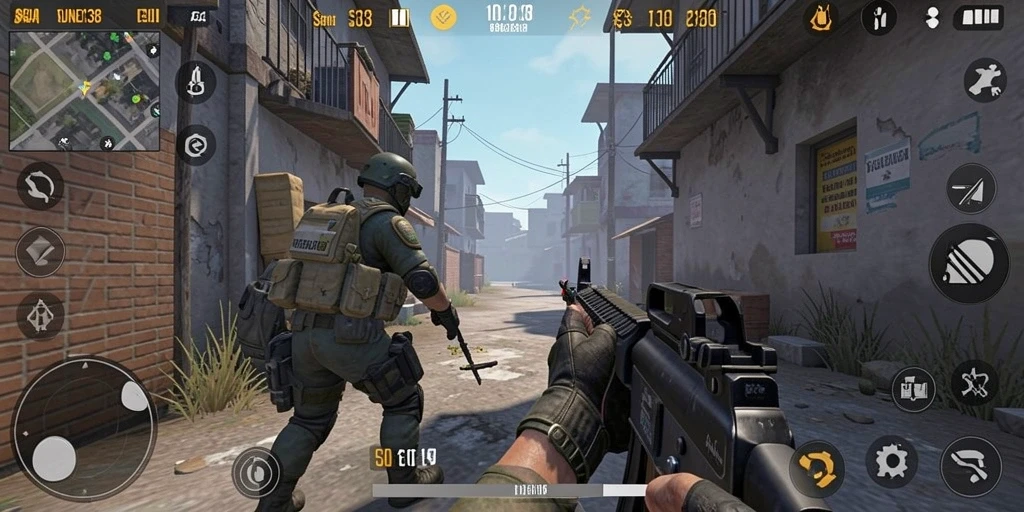 Tampilan gameplay intens dari <strong>SUNEO138</strong>, menunjukkan aksi tembak-menembak yang mendebarkan.