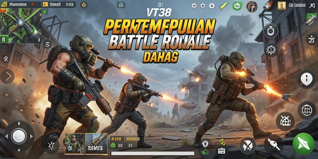 Gameplay seru dan mendebarkan dari VT38 dalam suasana Battle Royale.
