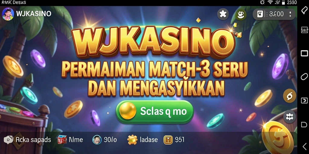 Tampilan gameplay seru WJKASINO dengan fitur Match-3 yang menarik.